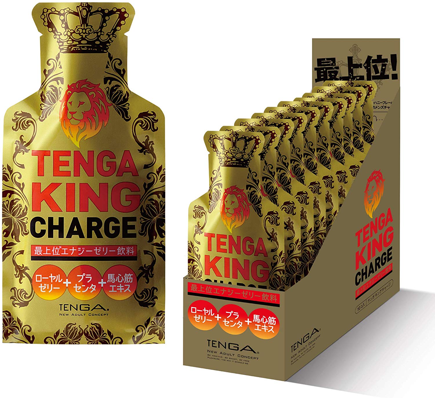 日本tenga King Charge 蜂蜜薑味高級能量啫喱飲料 10件裝 Jdmarket